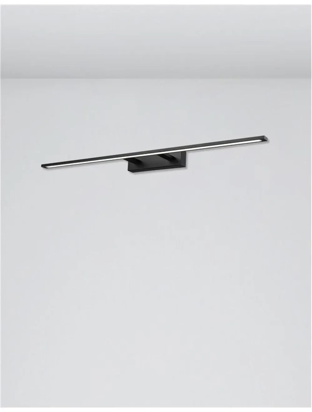 Aplica de perete structura din Aluminiu Negru si abajur din Acrilic Alb H6xL96cm IP44 30W 2422lm 3000k LIVIA