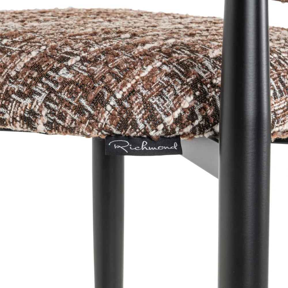 Scaun de bar tapitat cu Stofa Maro L46xH104cm Dantes