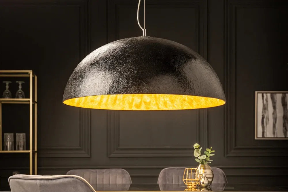 Pendul din Metal Argintiu si Fibra de sticla Negru/Auriu D70xH120cm Glow