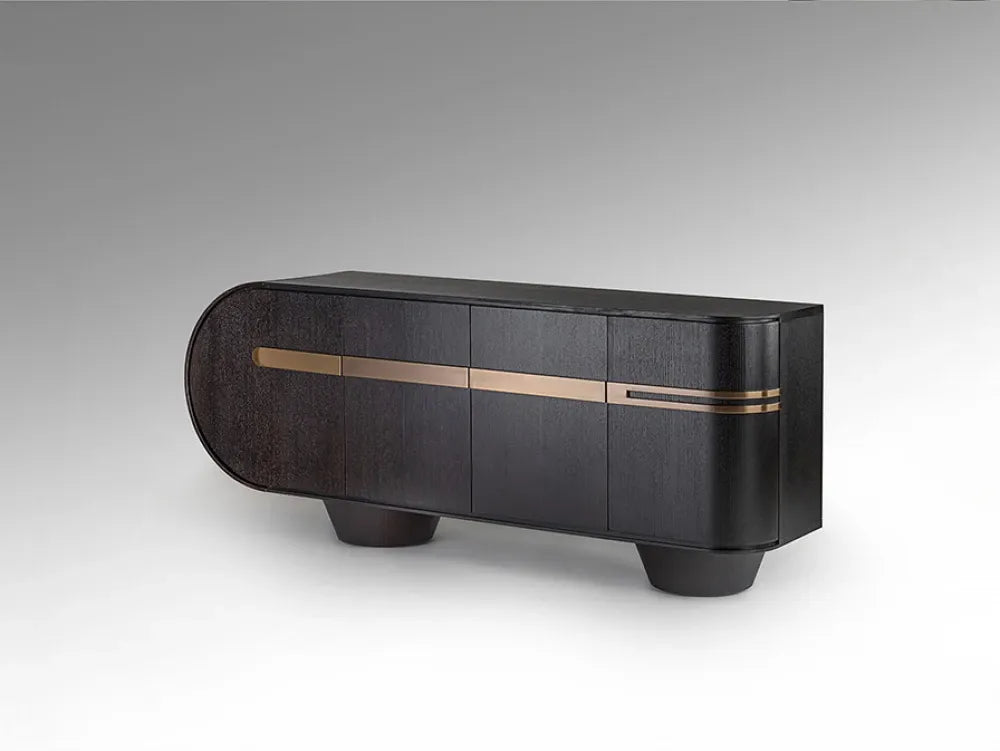 Comoda din MDF/Funir de stejar Maro inchis L202xH81cm Luca