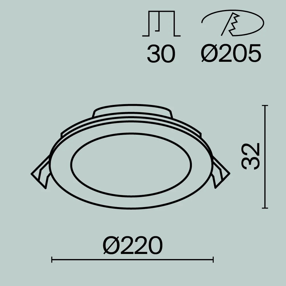 Spot incastrat din Aluminiu Alb H3.26xD22cm IP44 18W 1880lm Stockton