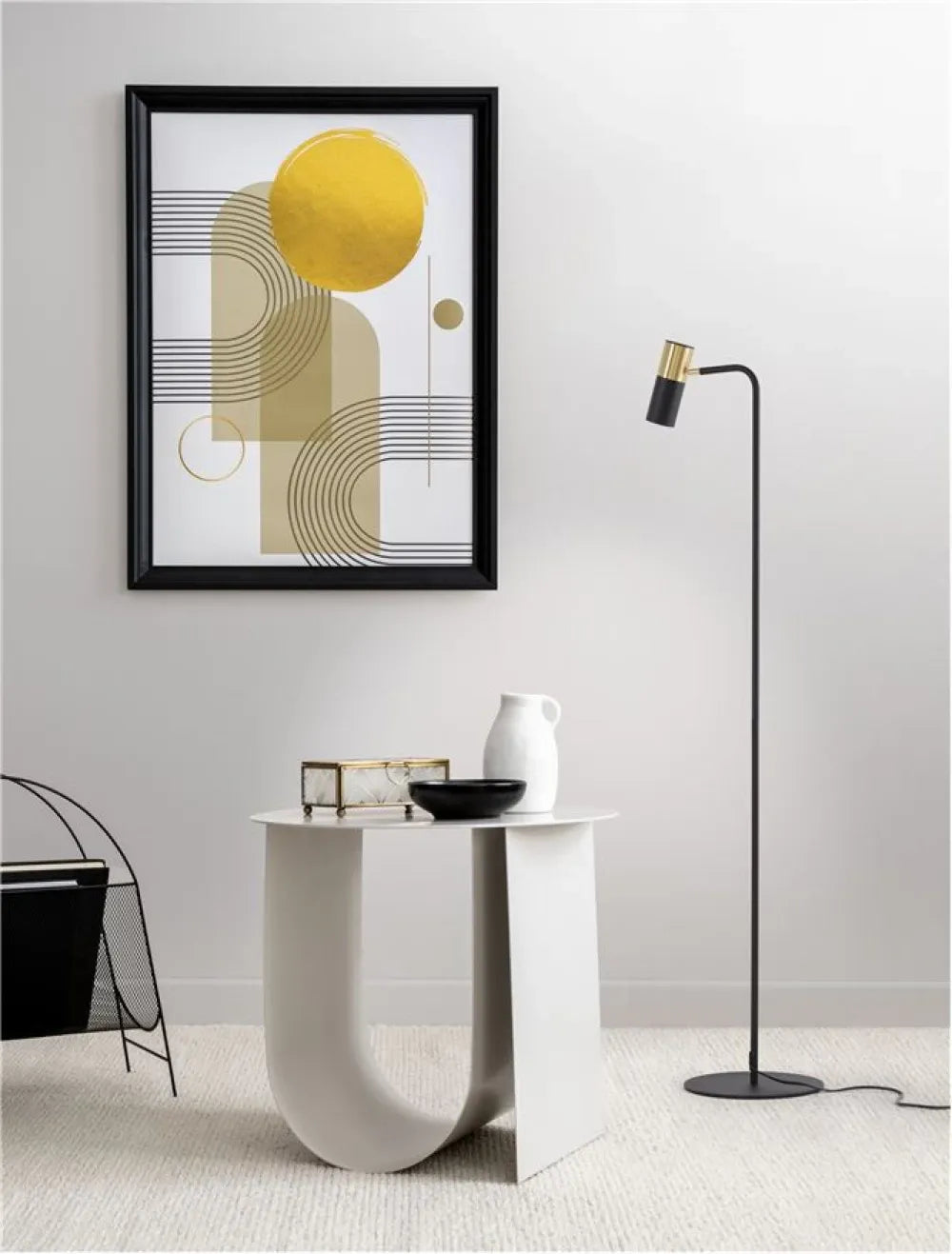 Lampa de podea din Aluminiu Negru/Auriu H135xL25cm IP20 PONGO