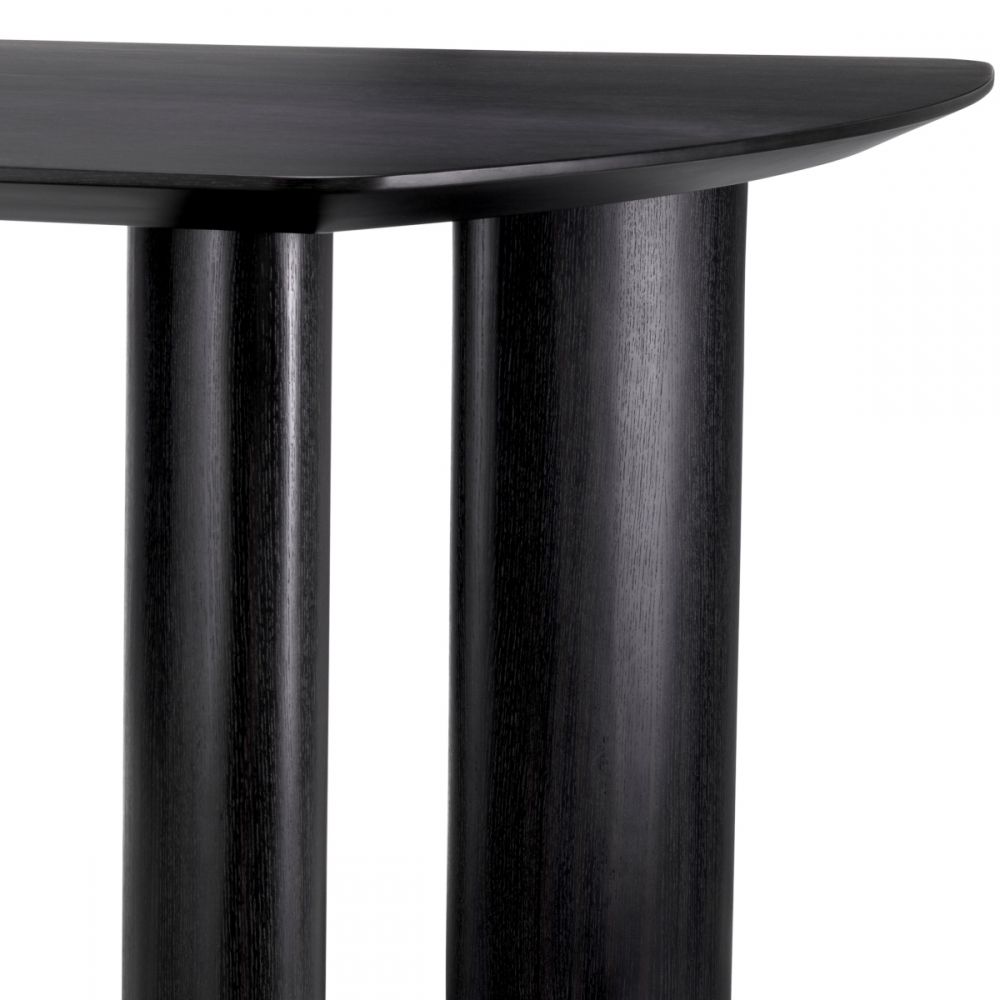 Masa Dreptunghiulara Bergman S Eichholtz din Furnir de stejar Negru de 6-8 persoane L230xH76.5cm