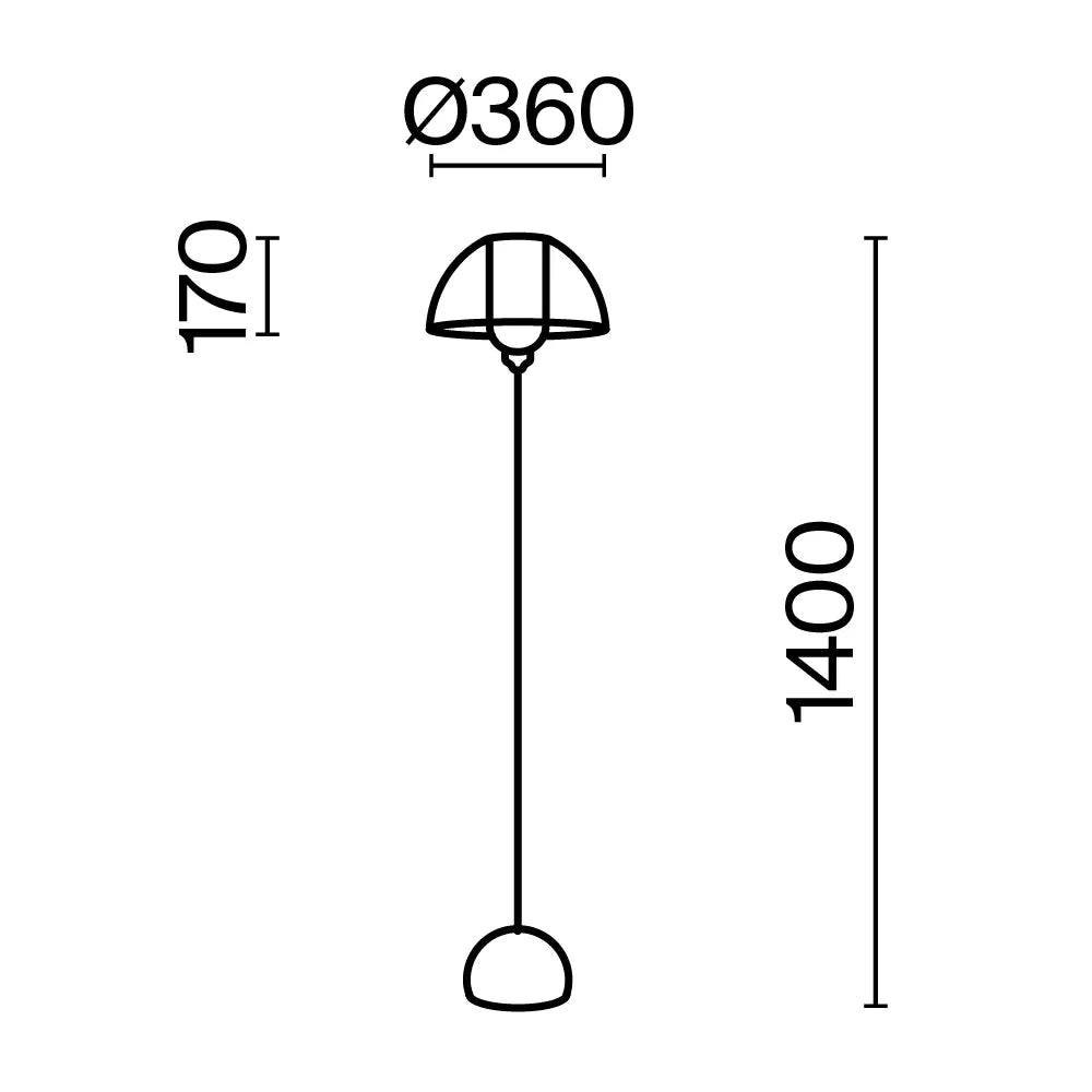 Lampa podea din Metal Negru si Sticla Transparent H139xD30cm Memory