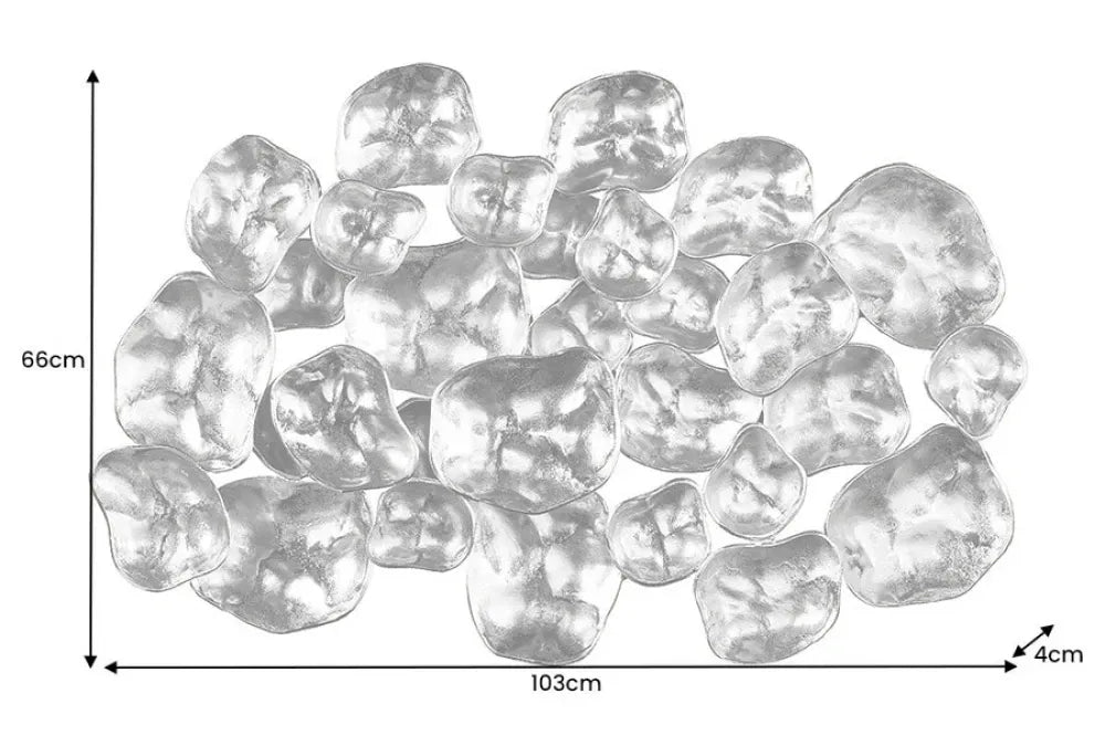 Decoratiune de perete din Metal Argintiu H66xL103cm Variation