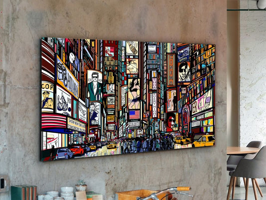 Tablou Dreptunghiular pe Sticla Multicolor Comic H80xL130cm