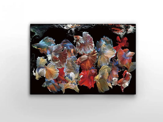 Tablou Animale pe Sticla securizata Multicolor L150xH100cm Peces Siam