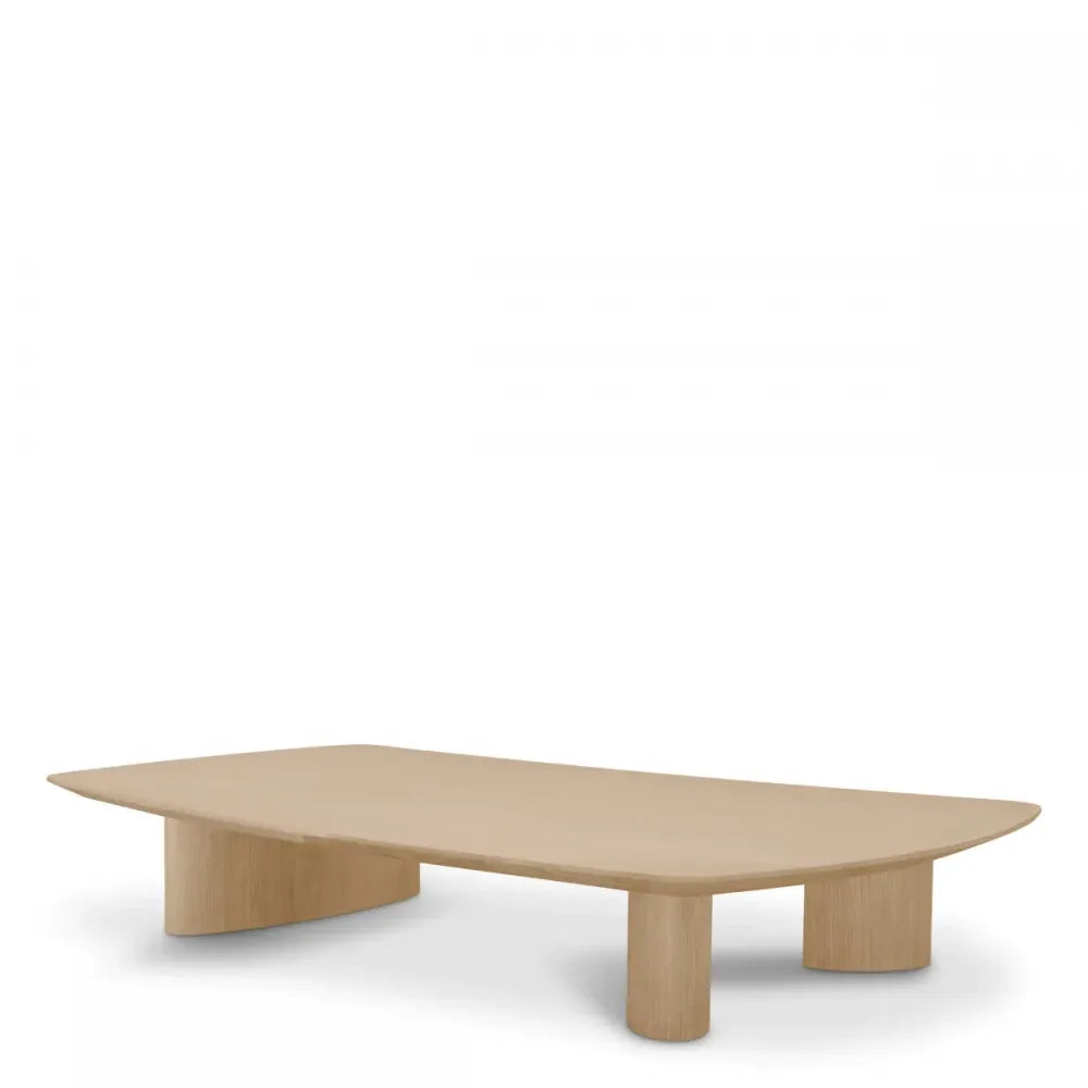 Masuta de cafea asimetrica din Furnir de stejar Maro deschis L185xl120cm Bergman Eichholtz