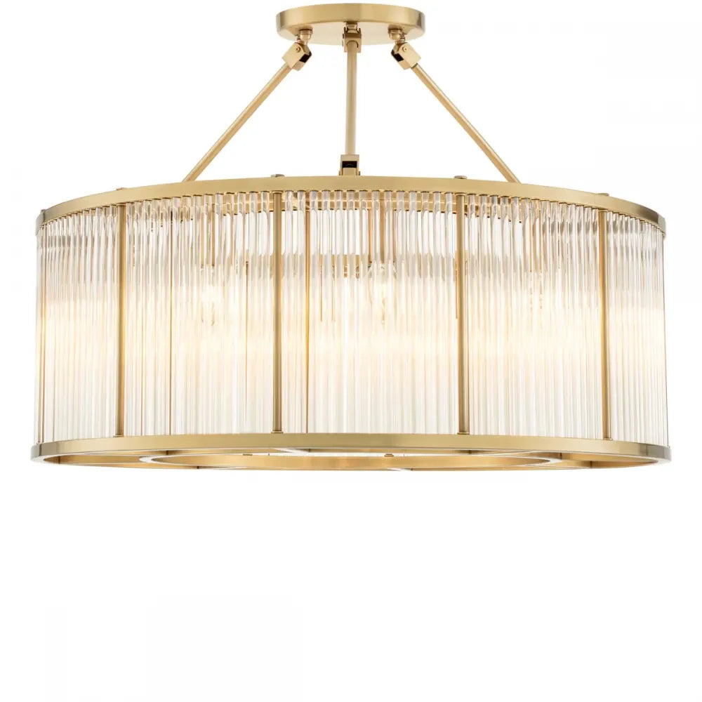 Plafoniera din Metal Alama si Sticla Transparent H61xD80cm Bernardi L Eichholtz
