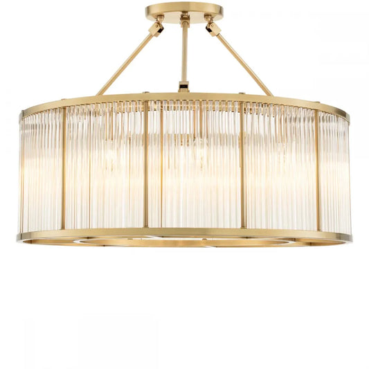 Plafoniera din Metal Alama si Sticla Transparent H61xD80cm Bernardi L Eichholtz