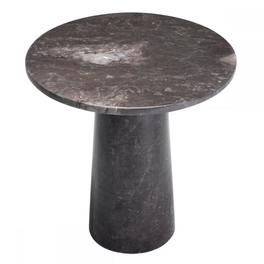 Masuta laterala Rotunda din Marmura Gri D55xH57cm Terry Eichholtz