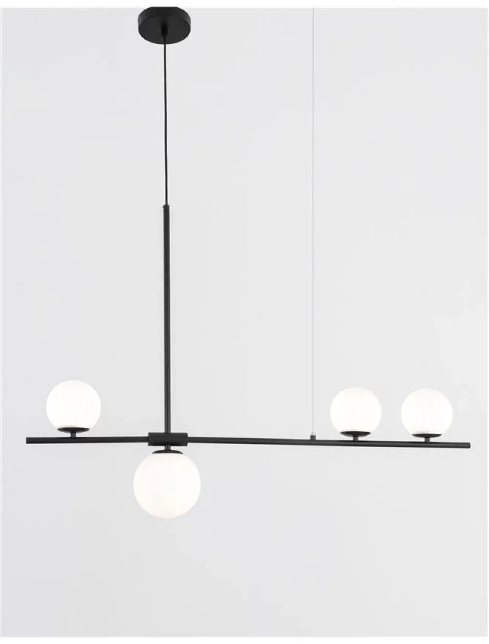 Lustra structura din Metal Negru si abajur din Sticla Alb H120xL100cm IP20 IMPERO