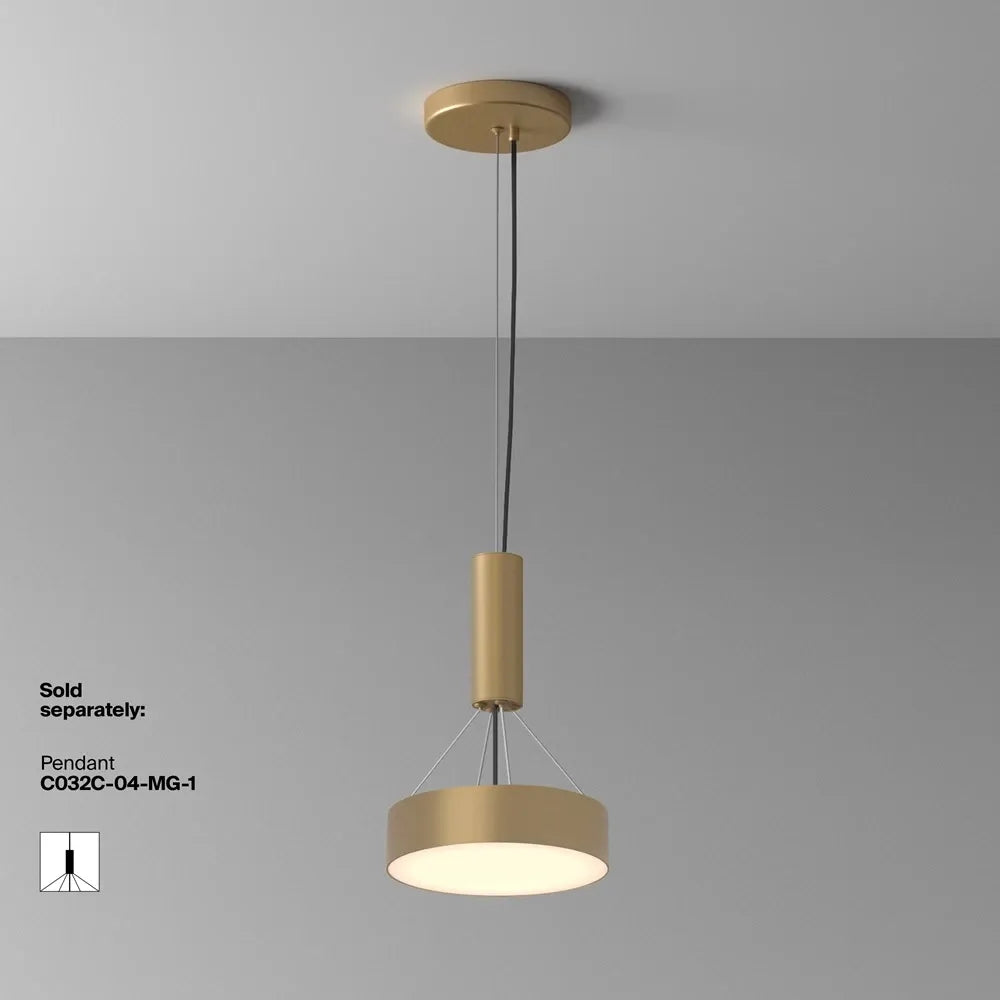 Plafoniera din Aluminiu Auriu mat H6xD22cm Zon