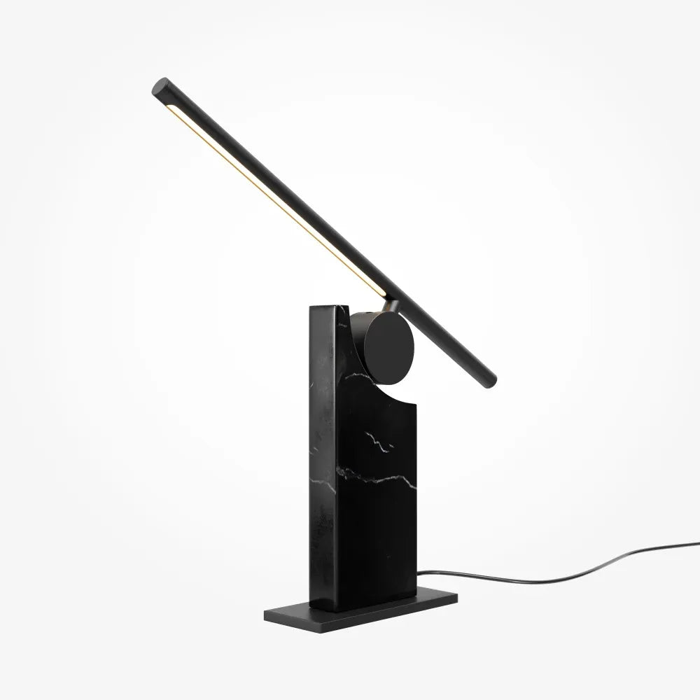 Veioza din Metal/Marmura Negru si Metal Negru H27.1xL42.4cm Monumento
