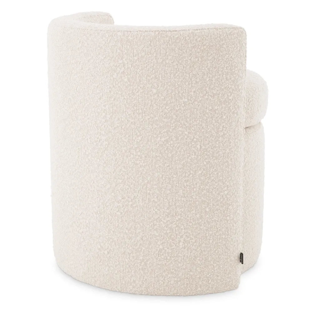 Taburet tapitat cu Stofa boucle Crem L61xA57xH64cm Arcadia Eichholtz