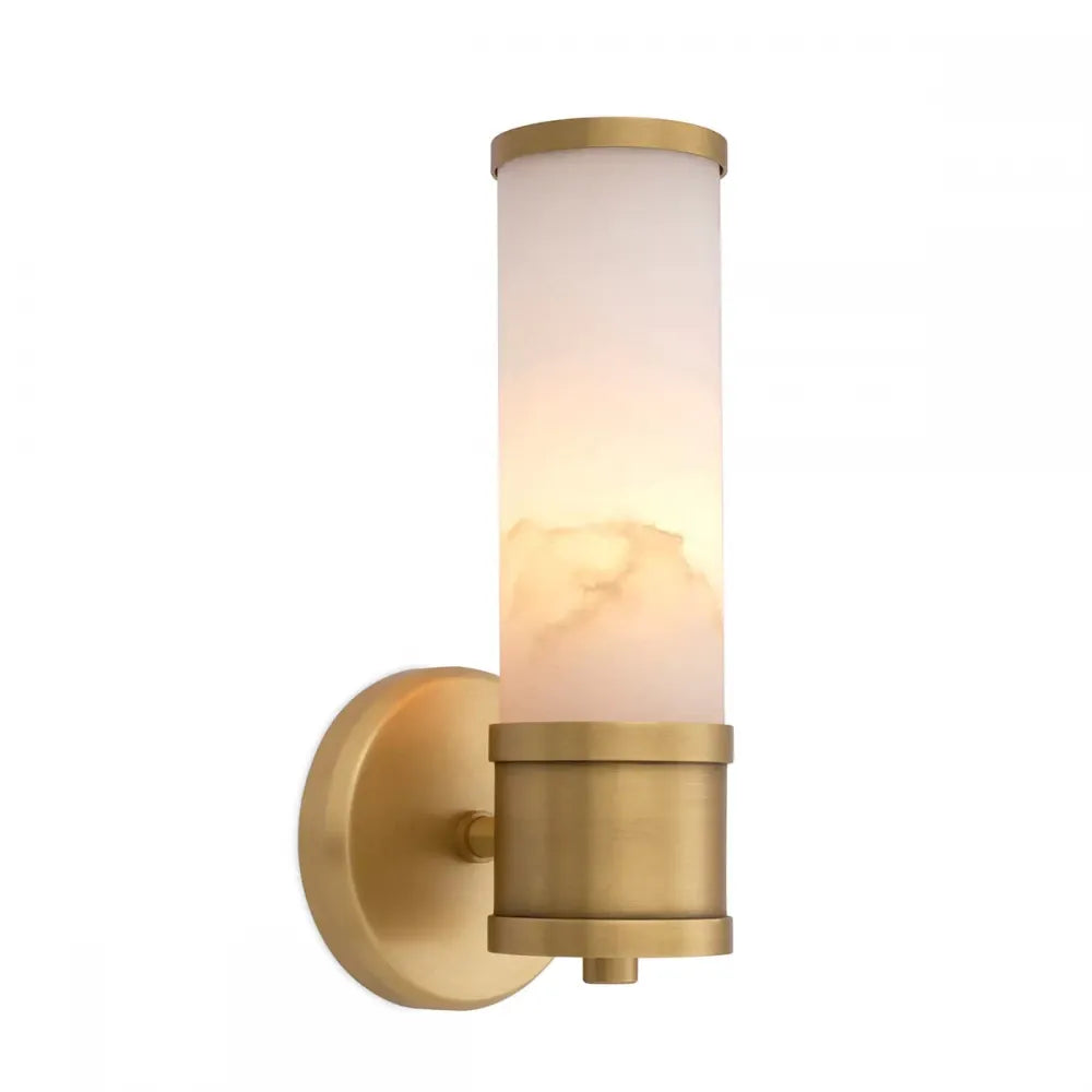 Aplica de perete din Metal Alama si Alabastru Alb H29.5xL12cm Claridges Single  Eichholtz