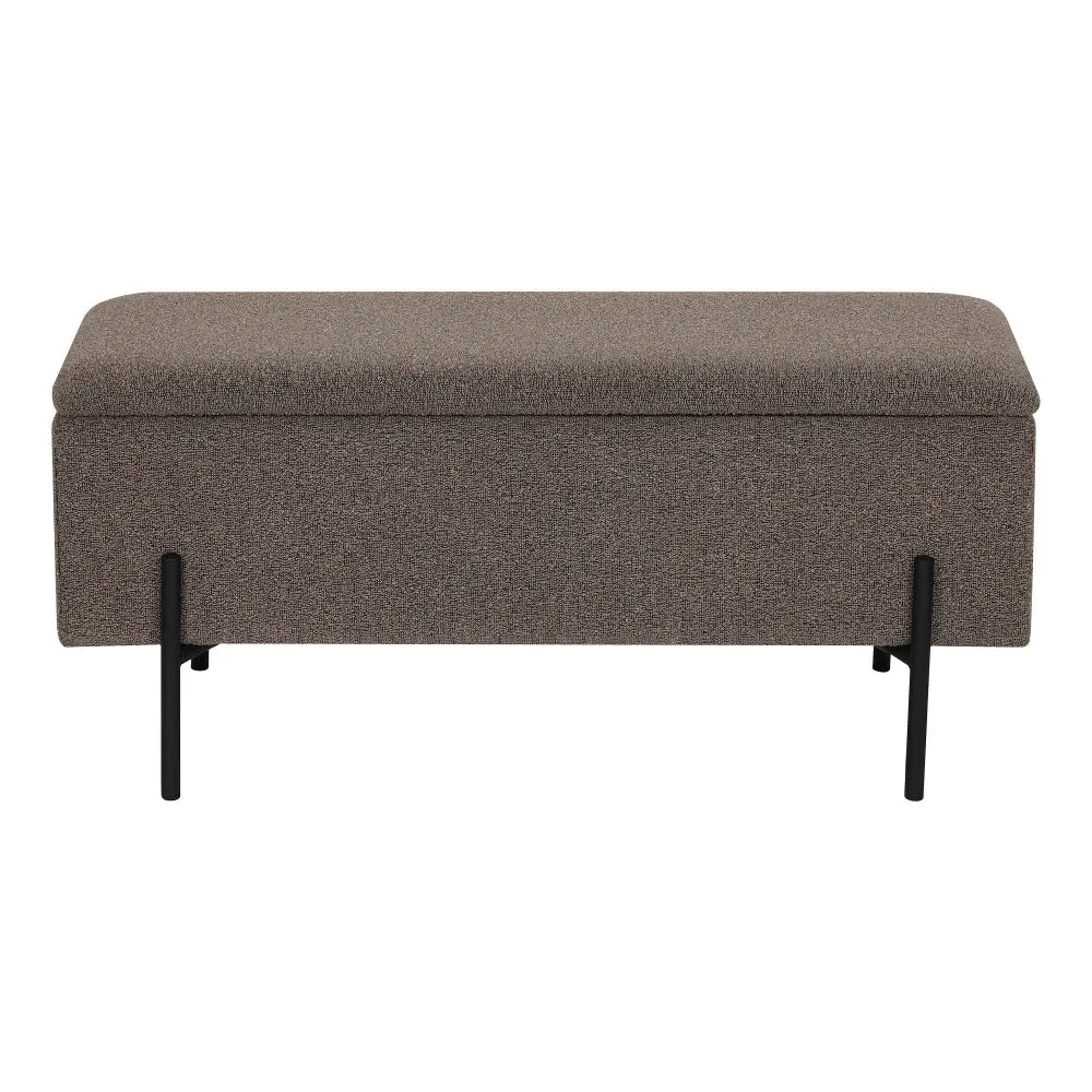 Bancheta din Stofa boucle Maro si Metal Negru L36.5xH43cm Watford