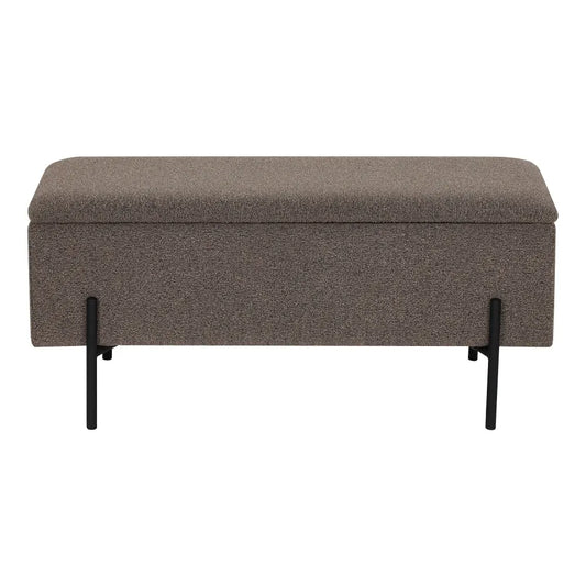 Bancheta din Stofa boucle Maro si Metal Negru L36.5xH43cm Watford