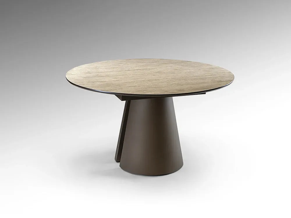 Masa rotunda din Metal/MDF Maro si MDF Bej D138xH77cm Samara