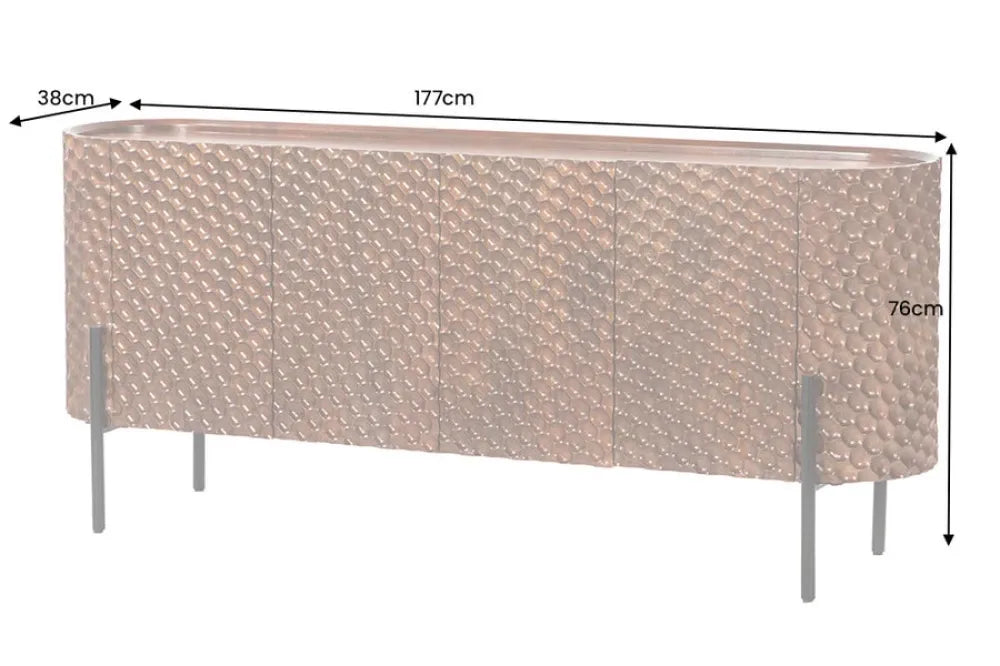 Comoda din Lemn de mango Maro si Metal Negru L177xH76cm ADLON
