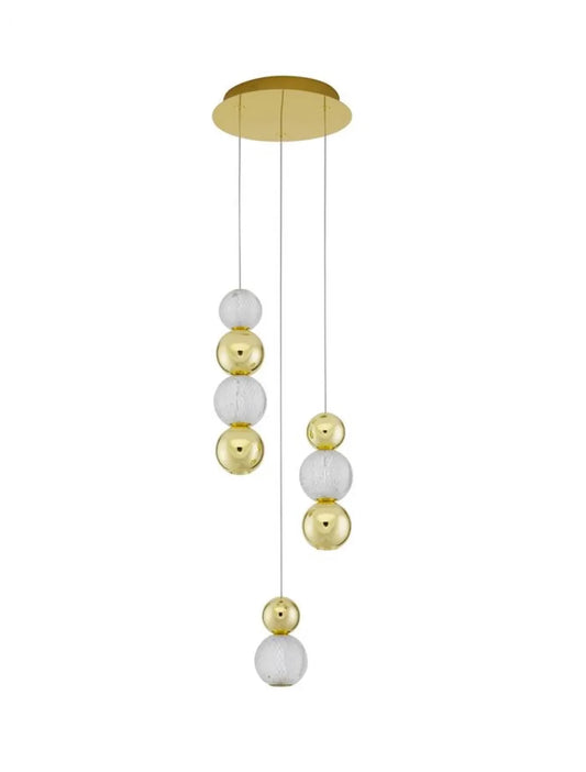 Candelabru structura din Aluminiu Auriu si abajur din Acrilic Transparent H200xL30cm IP20 19W 1232lm 3200k BRILLE
