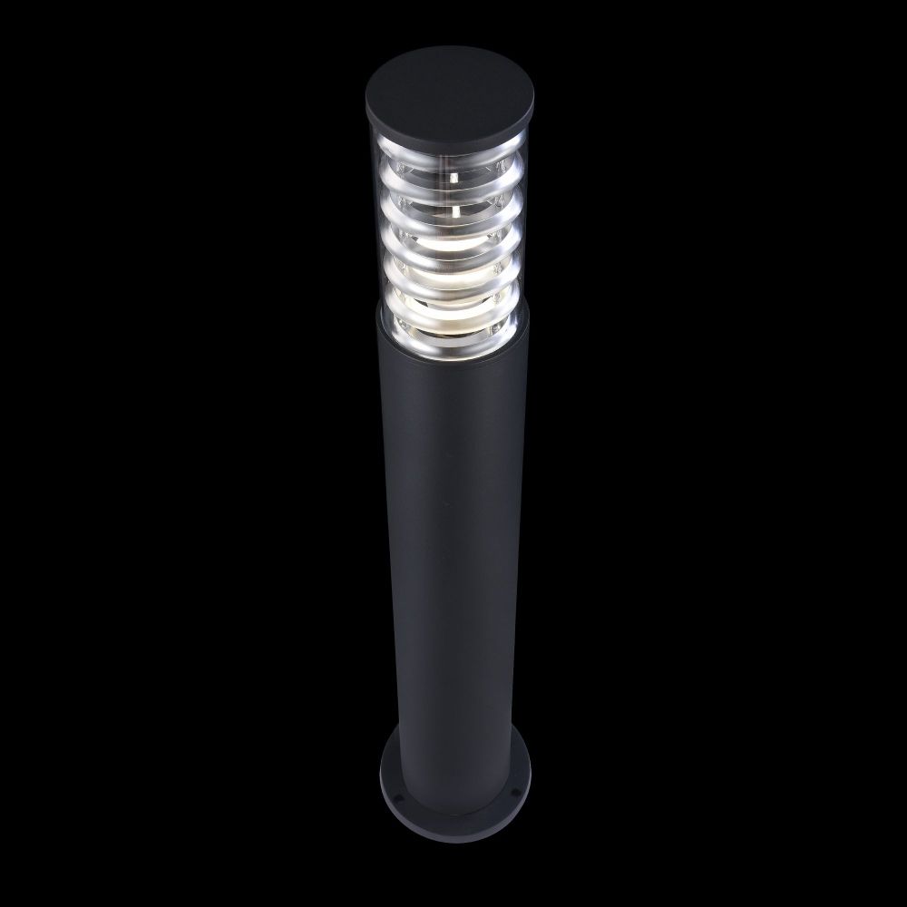 Stalp de iluminat pentru exterior din Sticla si Metal Negru D16xH80cm Bronx