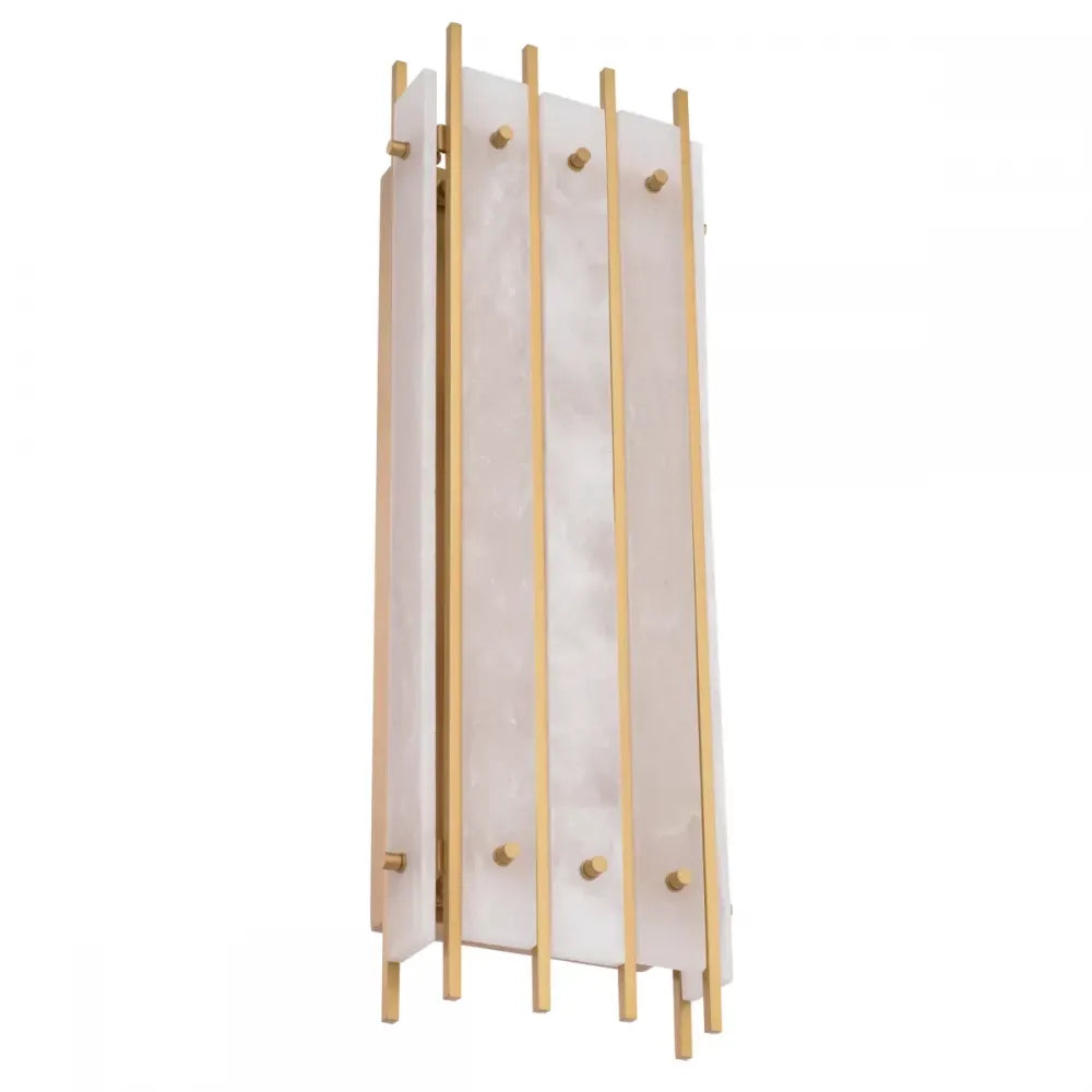 Aplica de perete din Metal Alama atichizata si Alabastru Alb H65xL23cm Sparks L Eichholtz