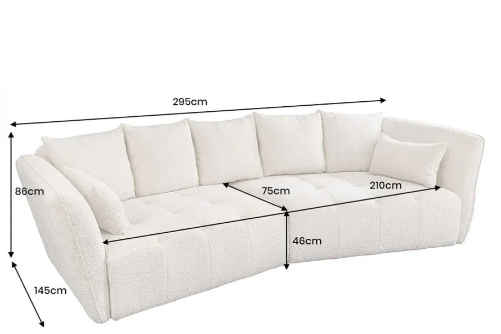Canapea tapitat cu Stofa boucle Bej L295cm Royal