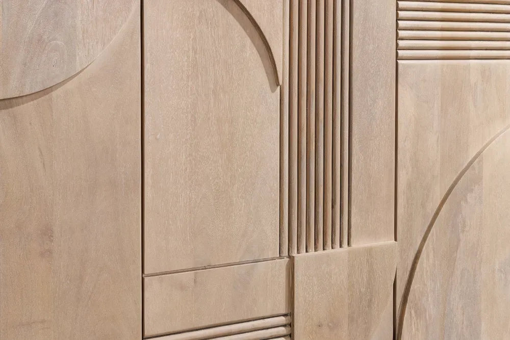 Comoda din Lemn de mango si Lemn de salcam Maro deschis L170xH80cm Art Deko