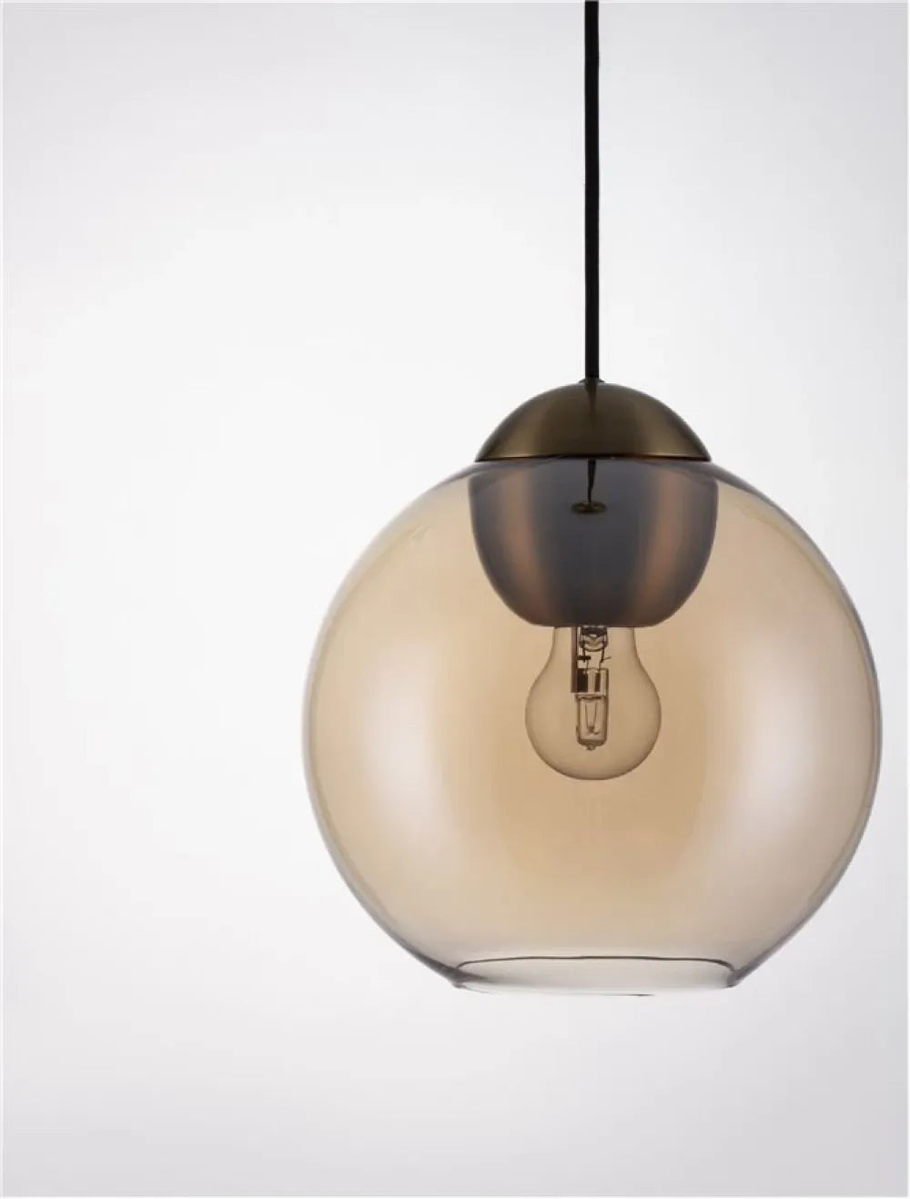 Pendul structura din Metal Auriu si abajur din Sticla Auriu Amber H182.5xL24cm IP20 MIDORI