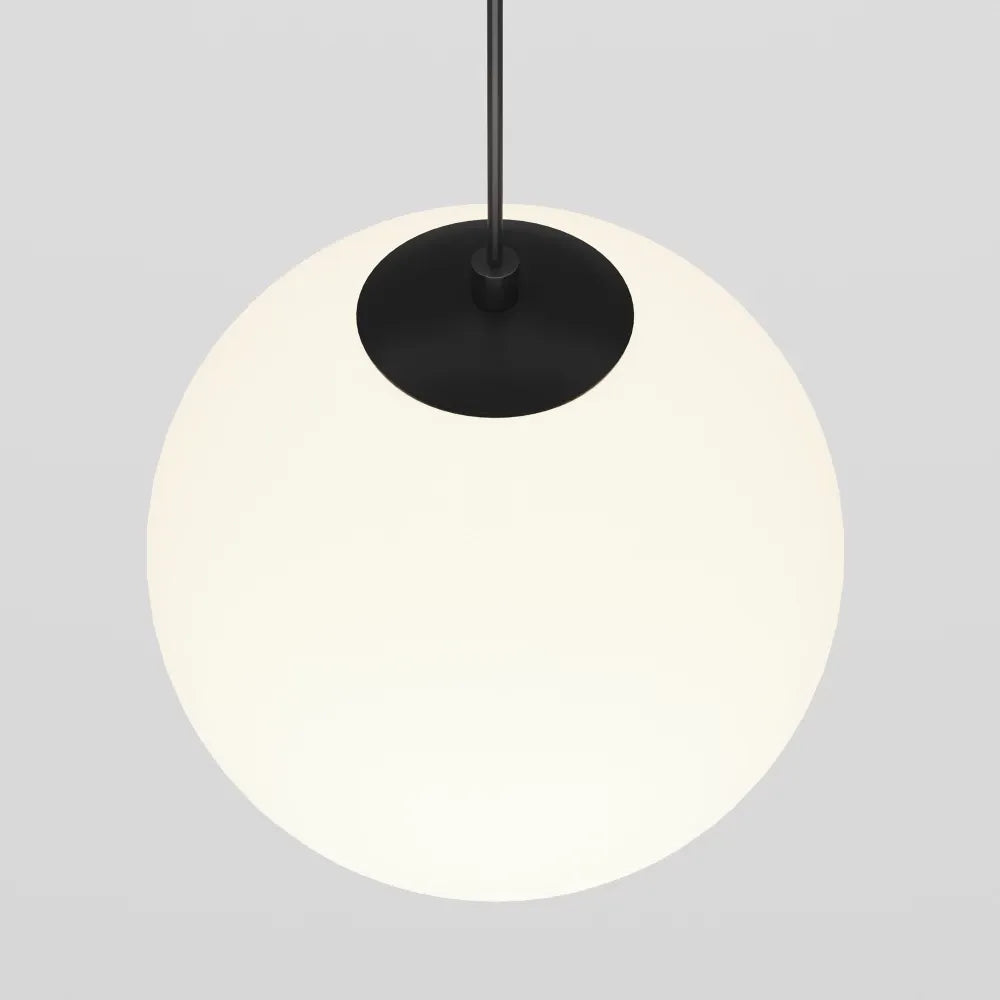 Pendul pentru sina Exility din Metal Negru si Sticla Alb H113xD13cm 5W 330lm 4000k Luna