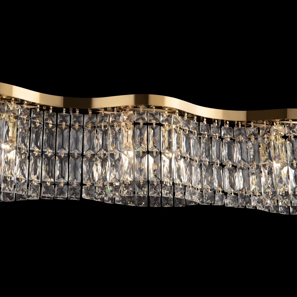 Lustra Asimetrica din Metal Auriu cu 6 becuri E14 60W L12xH138cm Dune