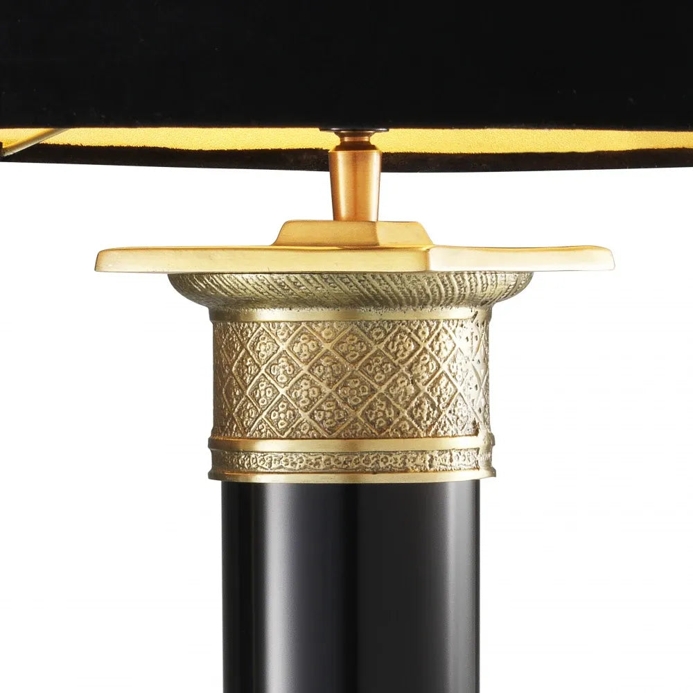 Veioza din Metal Negru/Alama si Stofa Negru H83xD40.5cm Monaco Eichholtz