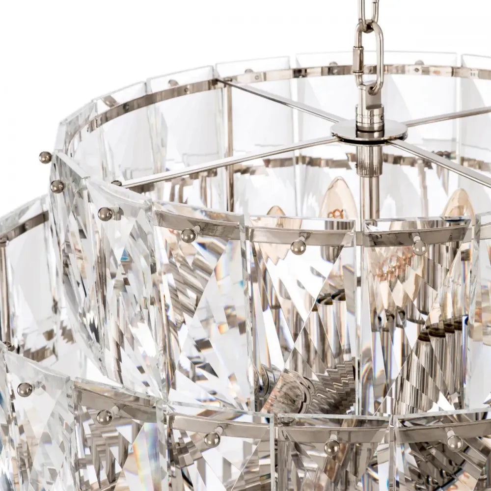 Candelabru din Metal Argintiu si Cristal Transparent H80xD80cm Amazone L Eichholtz