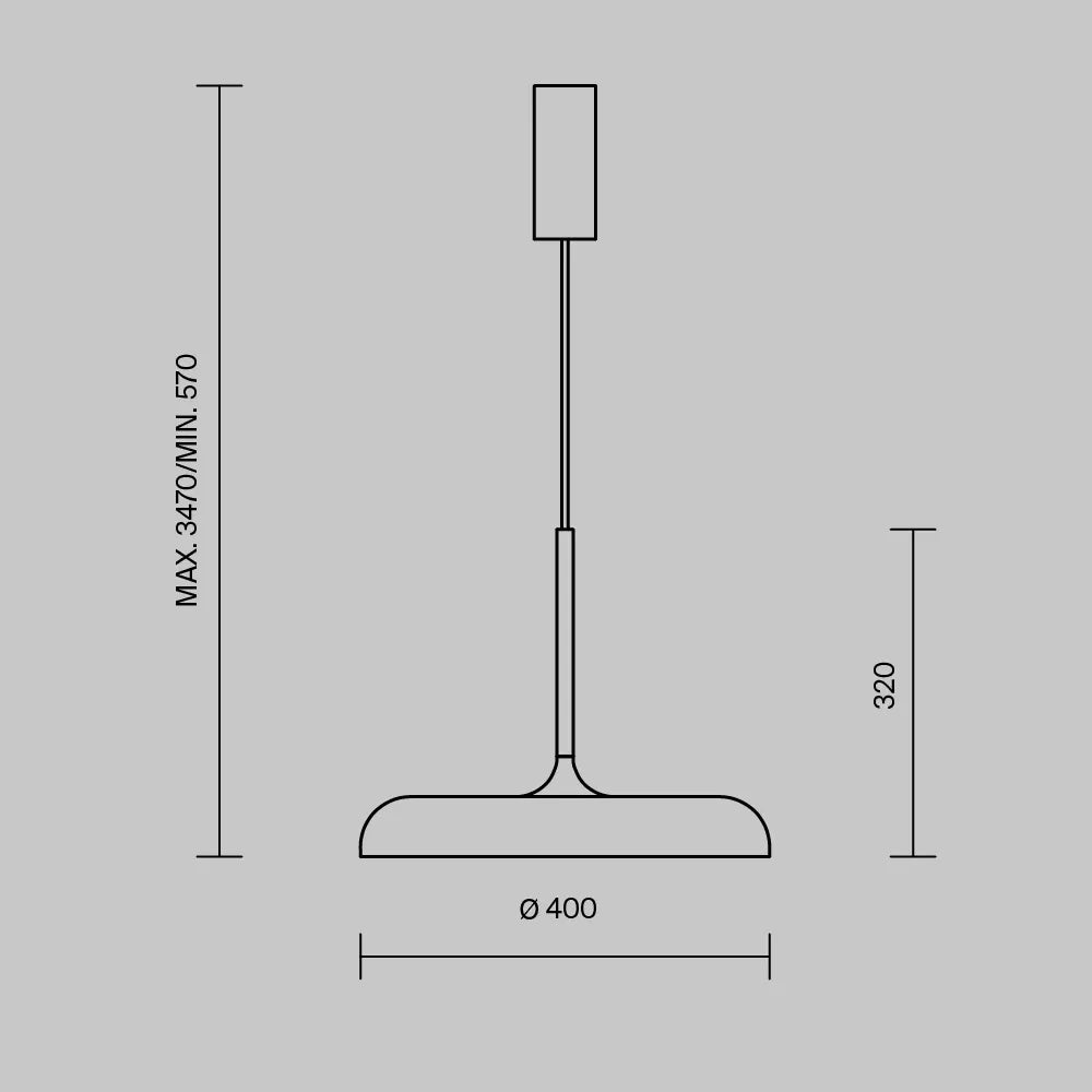 Pendul din Metal Gri H347xD40cm Gerhard