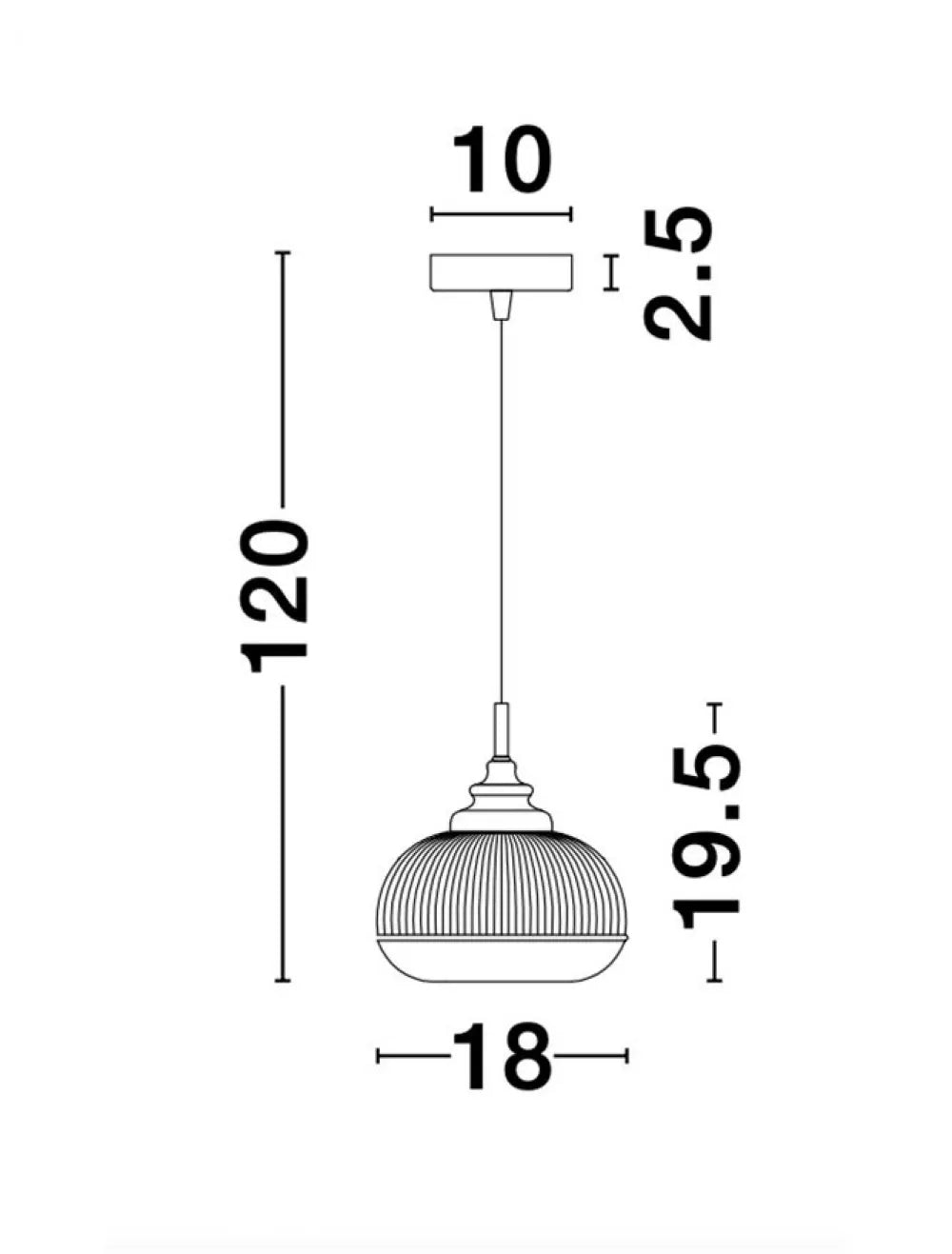 Pendul structura din Metal Auriu si abajur din Sticla Transparent H120xL18cm IP20 MOND