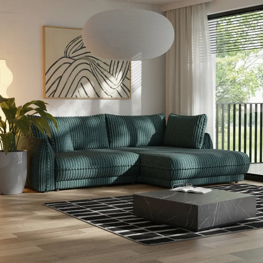 Coltar extensibil cu spatiu depozitare din Corduroy Verde Mojave II