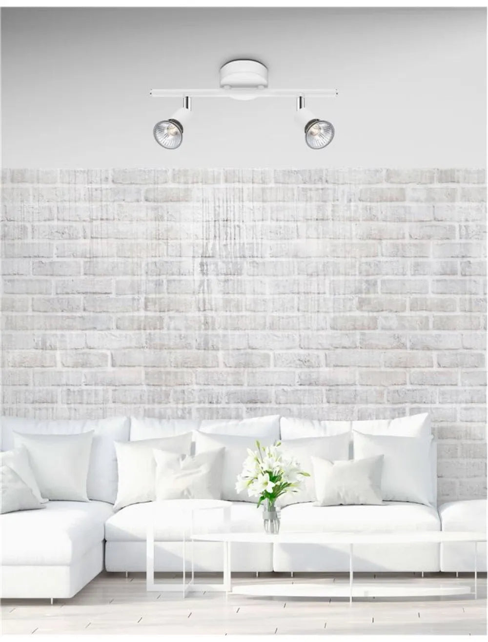 Plafoniera din Metal Alb H10.9xL31cm IP20 BASE