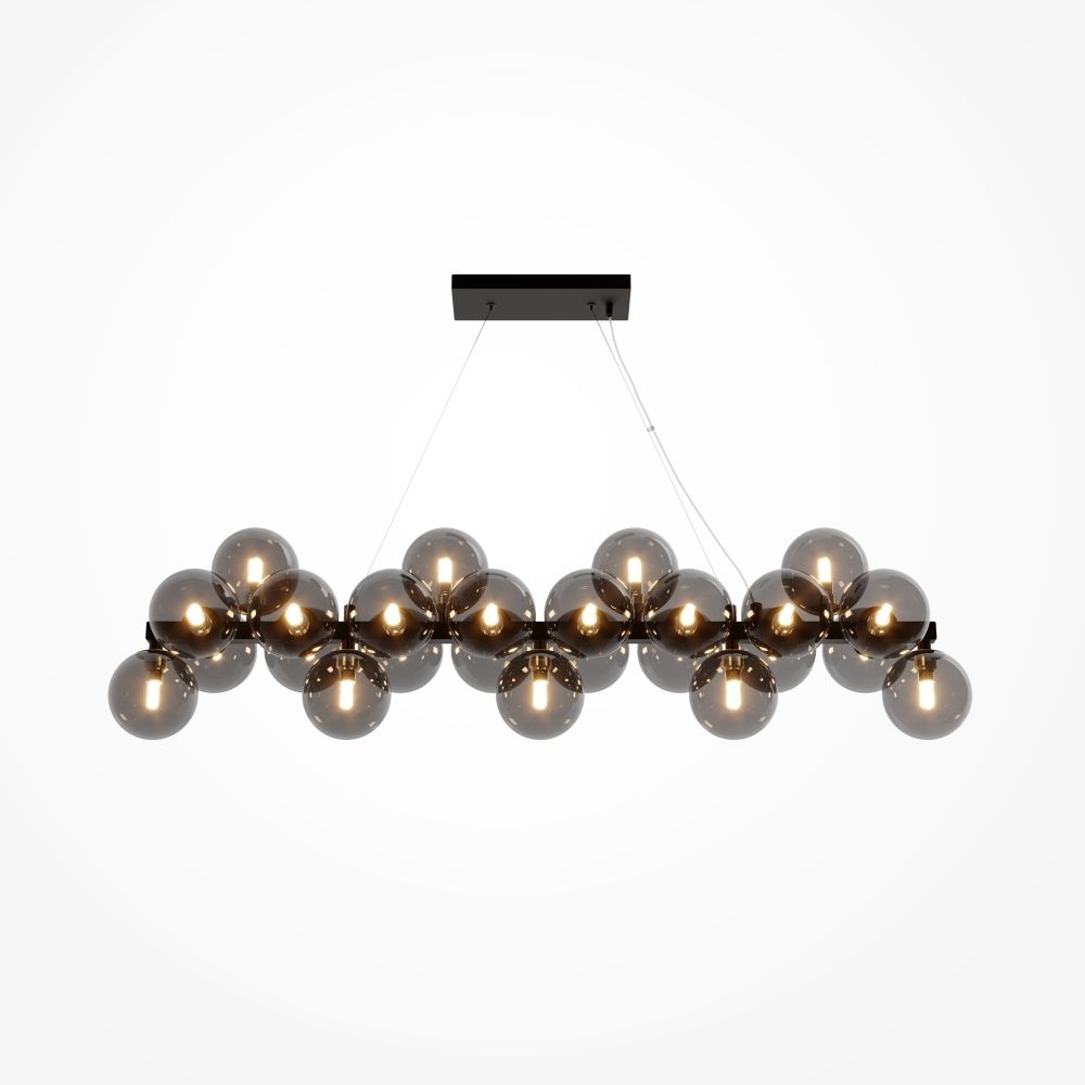 Lustra din Metal si Sticla Negru cu 25 becuri G9 28W L124xH134cm Dallas