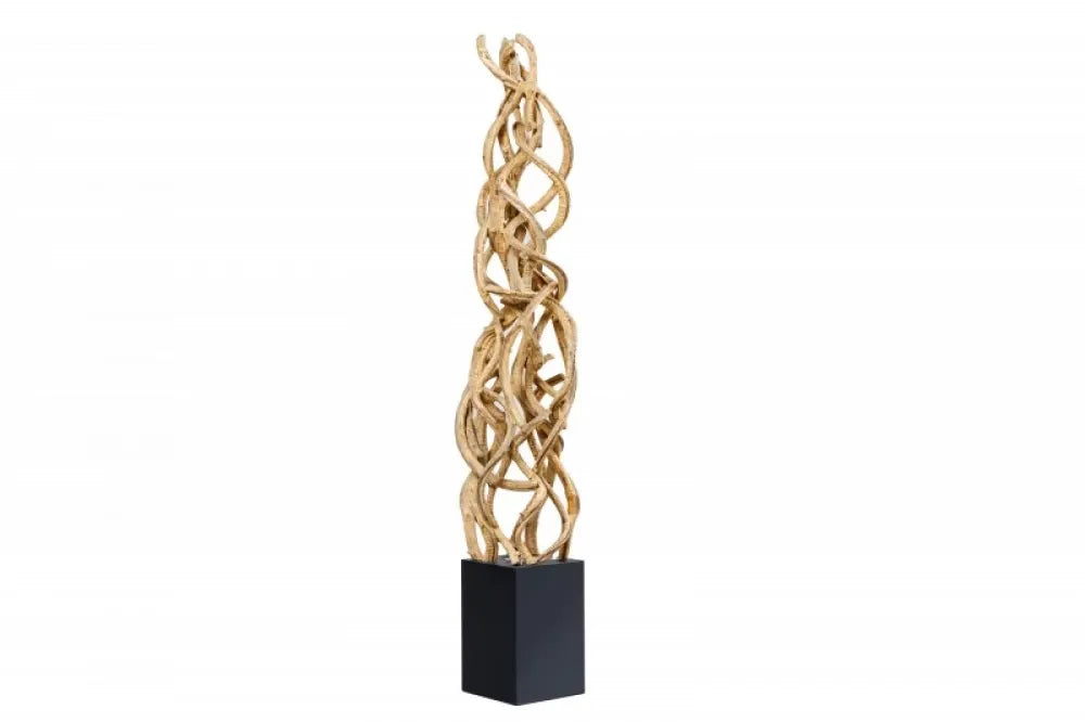 Lampa de podea din MDF Negru si Lemn Maro H151xL30cm Vigne