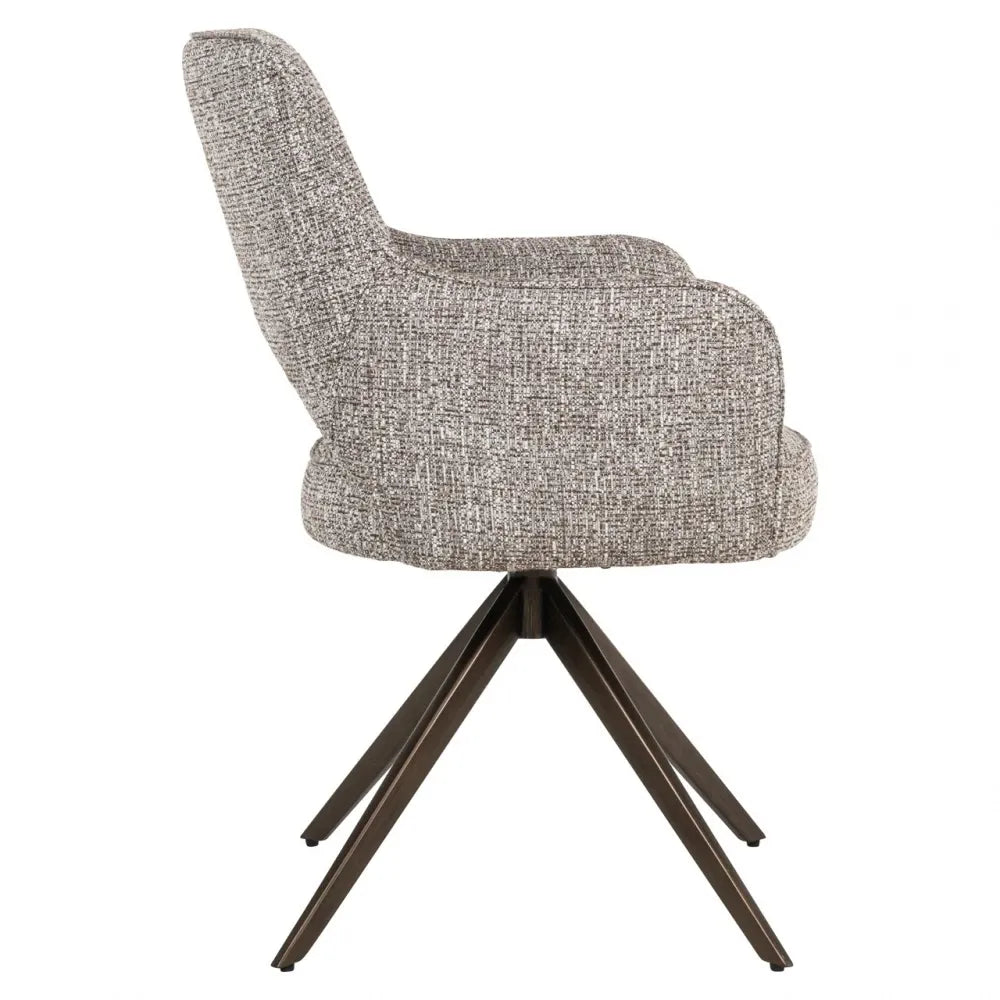 Scaun rotativ din Stofa Maro si Metal Alama L59xH90cm Ginerva  Richmond interiors