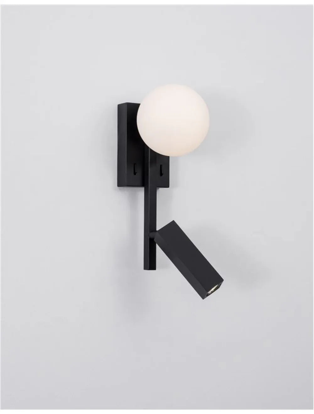 Aplica de perete structura din Metal Negru si abajur din Sticla Alb H26xL14cm IP20 8W 650lm 3200k JOLINE