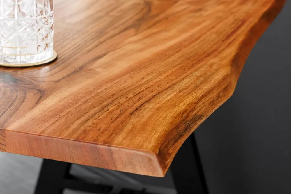 Masa bar din Lemn de salcam Maro si Metal Negru L120xH106cm Mammut