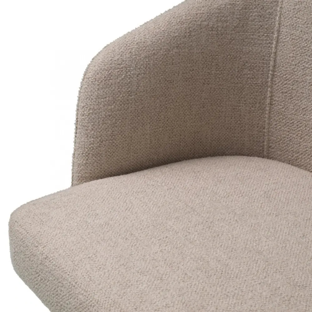 Scaun cu brate tapitat cu Stofa Renato Alb cu picioare Negre H78xL58xA58cm Aiden Eichholtz