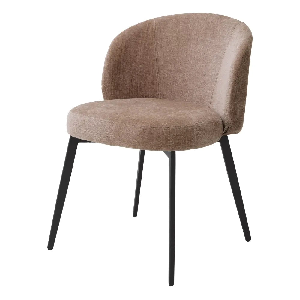 Set 2 scaune tapitat cu Stofa Roz cu picioare din Metal Negru H79xL56xA58cm Lloyd Eichholtz