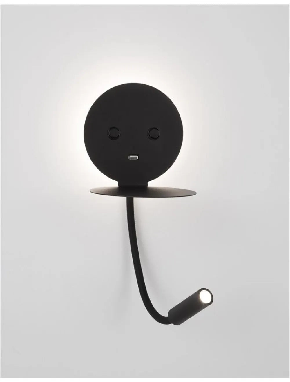 Aplica de perete din Aluminiu Negru H50xL15cm IP20 9W 520lm 3000k ECLIP