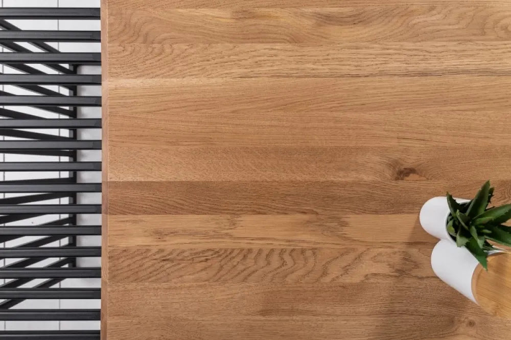 Masuta de cafea Dreptunghiulara din Lemn masiv de stejar Maro si Metal Negru L100xH40cm Architecture