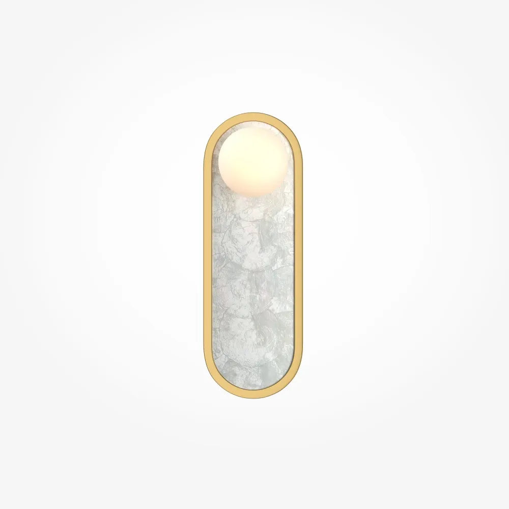 Aplica de perete din Aluminiu Alama si Sticla Alb H33xL12.8cm Blink