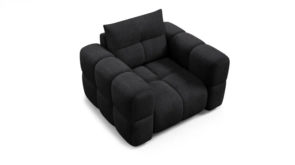 Fotoliu tapitat cu material pet friendly Alias negru L121x104cm