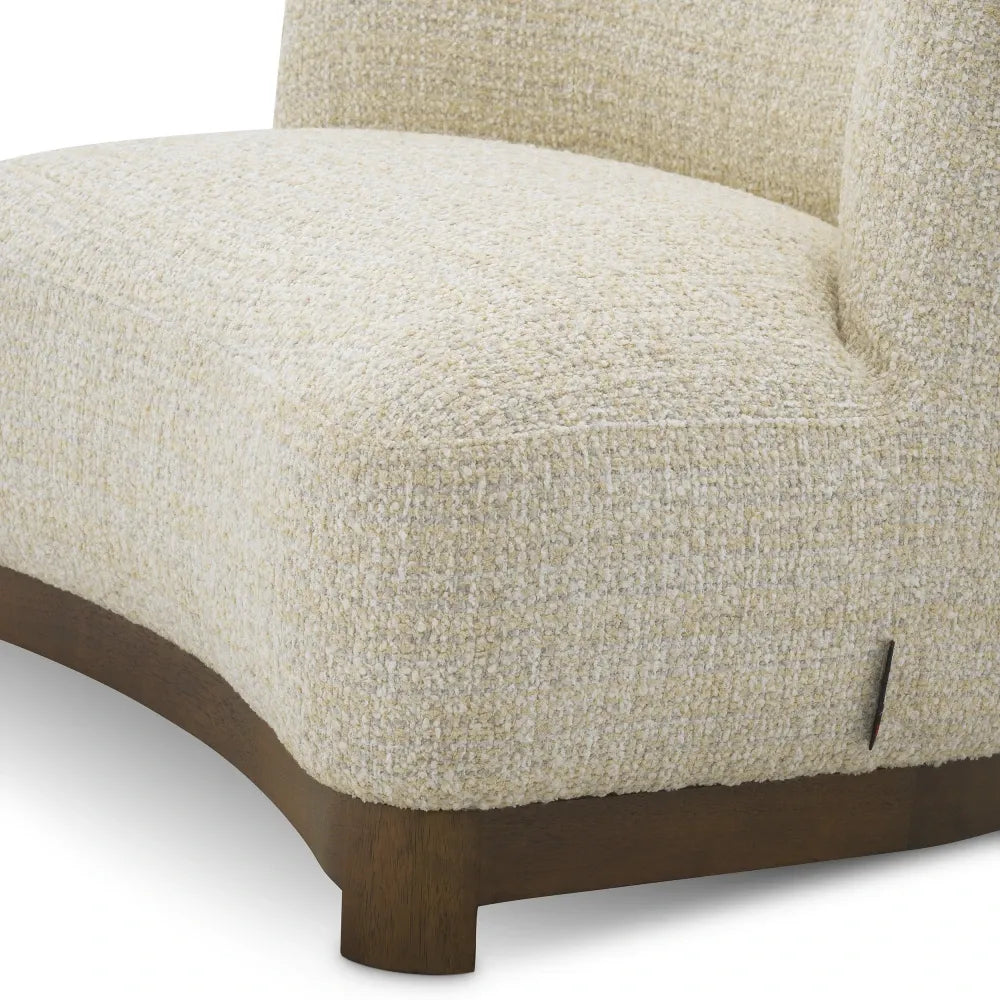 Fotoliu tapitat cu Chenille Bej L92xA92xH74cm Stelvio Eichholtz
